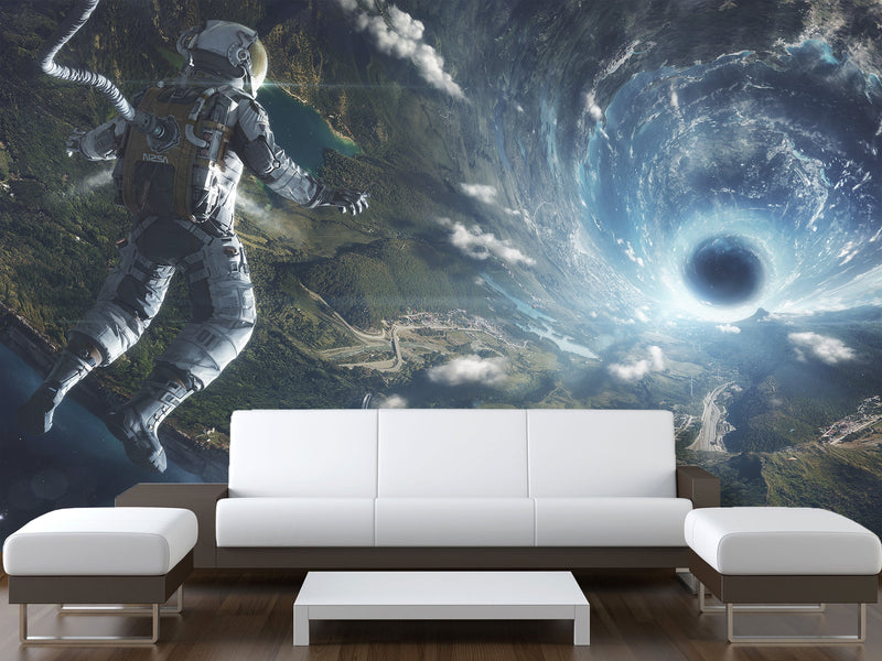 Premium Non-Woven Photo Wallpaper – "Astronaut In Infinite Space" Cosmic Wall Mural