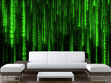 Wall mural Peel and Stick Vinyl “Matrix code" Wallpaper for For Home decor, Bedroom, Playroom
