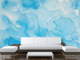 Vinyl Wallpaper Peel and Stick Abstract Wallpaper for Apartment Design Full-Wall Mural for Living Room and Hall "Intertwining of Blue and Gold" ✨