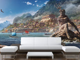 Wall mural in the kitchen, Traditional wallpaper with “Poseidon” pattern
