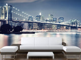 Traditional Wallpaper "Brooklyn bridge at night" New York city – Wall art Wall Mural for Bedroom Kitchen & Living Room