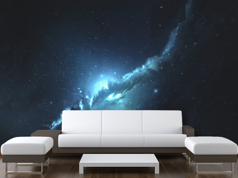 Peel and Stick Wall Mural Full-Wall Art Wallpaper "Space Nebula Surrounded by Stars" Decor For Bedroom