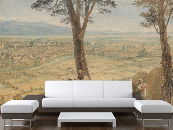 Traditional Full Wall Wallpaper – Classic Print for Room or Office Joseph Mallord William Turner-Rome from Monte Mario