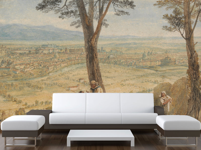Traditional Full Wall Wallpaper – Classic Print for Room or Office Joseph Mallord William Turner-Rome from Monte Mario