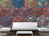 Art Design Geometric Vinyl Wallpaper Peel and Stick Cubes For Office, Workspace