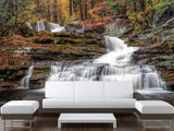 Nature-Inspired Full-Wall Self-Adhesive Wallpaper – "Mountain Waterfall", Perfect for Home Decor, Hotel Design, or Spa Area