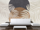 Natural Print Full Wall Vinyl Wallpaper Pell and Stick "Tropical Leaves" Desing For Office Bedroom Living Room🌿