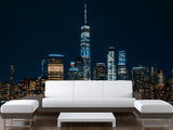 Modern Non-Woven 3D Wallpaper Mural for Bedroom – "Bright City Lights" (Perfect Above the Bed)