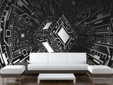 Stylish Design Non-Woven Wallpaper For Office, Hall, Living Room "Cube" 🔲