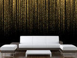 Peel and Stick Vinyl Wallpaper for Living Room or Hallway Golden Rainfall Art Full Wall Mural