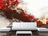 Abstract Wallpaper Red And Black Composition Bright Full Wall Traditional Mural For Office, Bedroom, Living Room