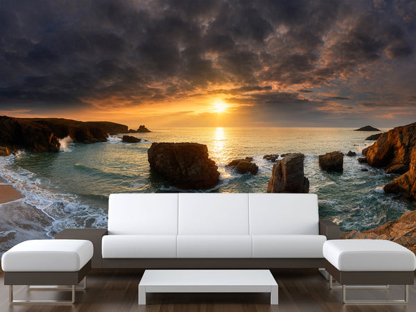🏞️Natural Print For Comfort Traditional Wall Murals "Bay Of Biscay Near Italy" For Office, Bedroom, Study 🏞️