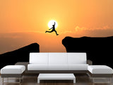 Peel and Stick Wallpaper Leap Over the Abyss – A Test of Courage Wallpaper for Bedroom or Living Room