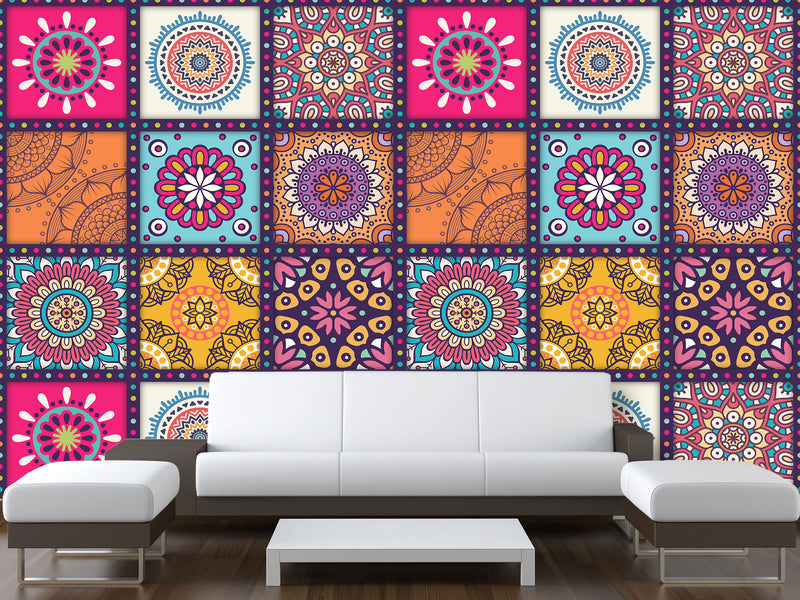 Geometric Design For Home Peel and Stick Wall Mural Mandala For Office, Bedroom, Living Room