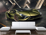 Peel and stick Wall Mural Inspired by LAMBORGHINI – Bold Wallpaper for Room, Garage or Gym