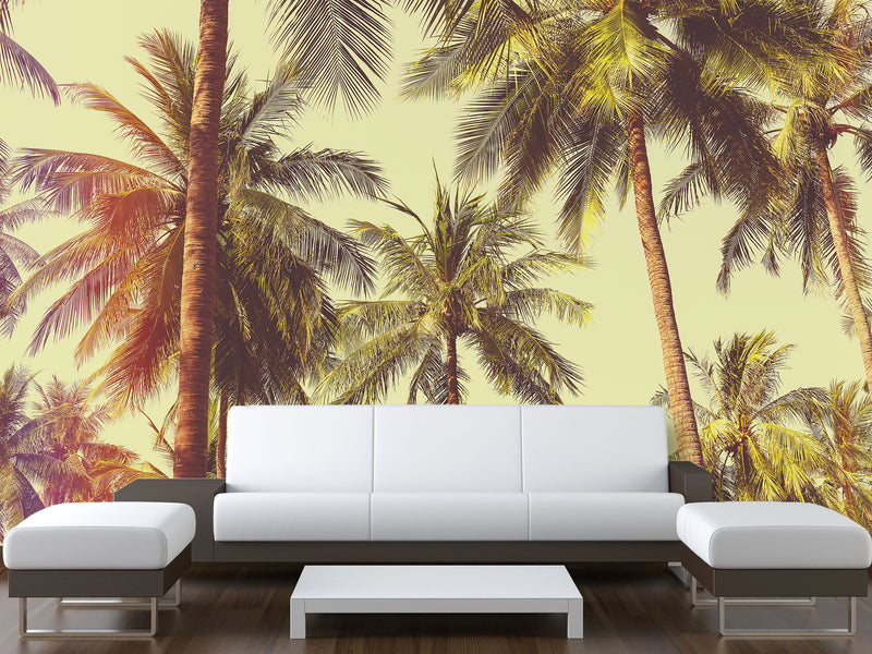 Self-Adhesive Wall Mural Print of Los Angeles Palm Trees for Living Room or Bedroom