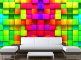 Non-Wowen Wallpaper "Multicolored cubes" – Large Wall art Wallpaper for living room