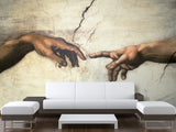 Artistic Vintage-Style Peel ana Stick Wallpaper for Living Room and Bedroom – "Michelangelo: The Gesture of Creation"