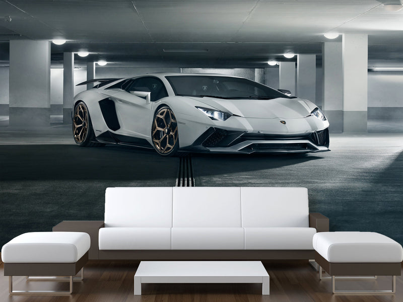 Non-Woven Wallpaper On The Wall Lamborghini Themed Wall Murals For Teen Bedroom, Kitchen, Living Room