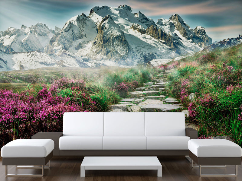 Eco-Friendly Self-Adhesive Wallpaper with "Mountain Trail" Design — Stylish Wall Decor for Your Home