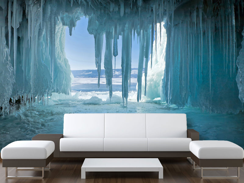 Non-Woven Photo Wallpaper for Home, Bedroom & Kitchen Unique design - Ice Cave Wall Mural