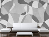 Beige Mural In Calm Tones Wall Print Peel And Stick Wallpaper Art Print "Chaotic Lines" For Bedroom, Living Room, Home Desing 🌀