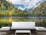 Stylish Modern Non-Woven Wallpaper 'Mountain Lake Serenity' – Wall Mural for Bedroom or Living Room