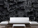 Peel and Stick Vinyl Wallpaper Technological Plating Spaceship Robot Abstract Graphics Style for Gym & Living Room