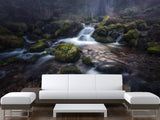 Peel and Stick film Oracal wallpaper for home “Mountain Waterfall”, bedroom decor