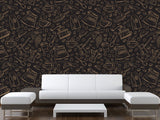 Themed Vinyl Wallpaper Peel and Stick Mural for Coffee Lovers, Perfect for Kitchen, Cafés, Dining Room, Office 'Coffee Art' ☕