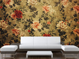 Non-Wowen Mural Full Wall Vintage Floral Composition Print – Classic Flower Arrangement Wall Art For Living Room Or Home Office