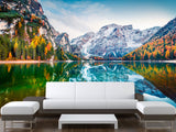 Non-Woven 3D Full Wall Wallpaper Lake Brais in Spain for Bedroom, Living Room, Reception