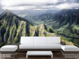 Motivational Art Print for Relaxation, Vinyl Wallpaper Peel and Stick Mural for Living Room 'Mountains from Above', 3D Wall Mural