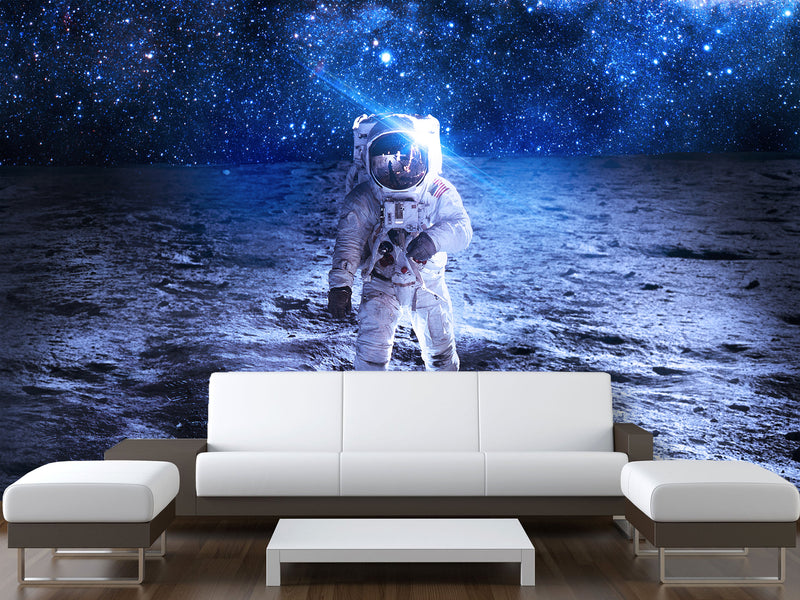 Peel and Stick Photo Wallpaper "Astronaut's flight in space" - Decor Bedroom Wall Art