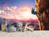 3D Non-Woven Mural Adventure Kids Wallpaper – Zelda on the Cliff | Full Wall Mural for Playroom or Gaming Room