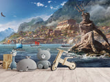 Wall mural in the kitchen, Traditional wallpaper with “Poseidon” pattern