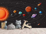 Full Wall Non-Woven Mural – Solar System Wallpaper For Bedroom Or Kids’ Room