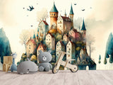 Self-Adhesive Mural Print For Kids' Space "City From A Fairy Tale" Kids Room Print
