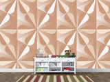 Beige Geometric Wallpaper – Full-Wall Self-Adhesive Mural for Living Room or Lounge Area, "Beige Geometric Pattern"