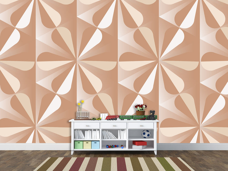 Beige Geometric Wallpaper – Full-Wall Self-Adhesive Mural for Living Room or Lounge Area, "Beige Geometric Pattern"