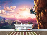 3D Non-Woven Mural Adventure Kids Wallpaper – Zelda on the Cliff | Full Wall Mural for Playroom or Gaming Room