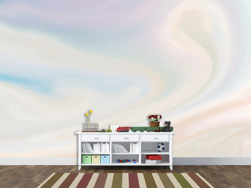 Art Print Non-Woven Full-Wall Wallpaper Modern Combination Of Trendy Colors 'Pastel Mix Of Blue And Pink' For Living Room, Bedroom, Kids Room 🎨