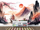 Non-Woven Wall Mural Art Print "Chinese Painting Style", Photo Wallpaper for Decorating Bedroom, Living Room 🖌️🌸