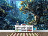 Modern Non-Woven Photo Wallpaper for Kids' or Teen Room – "Enchanted, Magical Castle" Mural