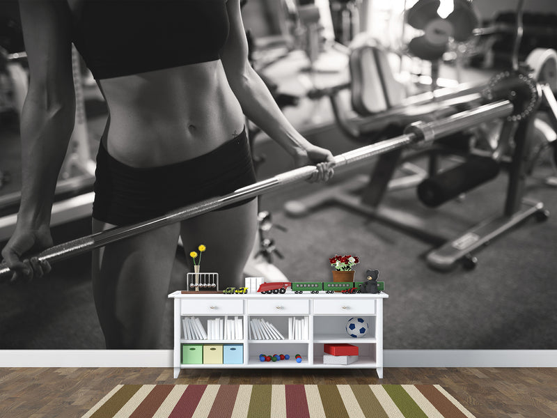 High-Quality Peel and Stick Sports Design Mural, Sports Photo Wallpaper "Motivation"