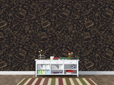 Themed Vinyl Wallpaper Peel and Stick Mural for Coffee Lovers, Perfect for Kitchen, Cafés, Dining Room, Office 'Coffee Art' ☕