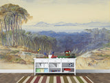 Self-Adhesive Full Wall Mural Accent French Riviera Landscape Wallpaper – Edward Lear for Living Room or Bedroom Design