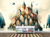 Self-Adhesive Mural Print For Kids' Space "City From A Fairy Tale" Kids Room Print
