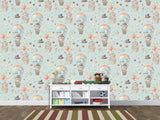 Peel and Stick Full Wall Mural Teddy Bear Hot Air Balloon Ride for Kids Room/Toddler Room