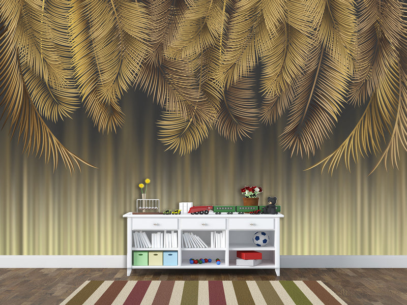 Non-Woven 3D photo wallpaper over the bed in the bedroom “Palm Tree”